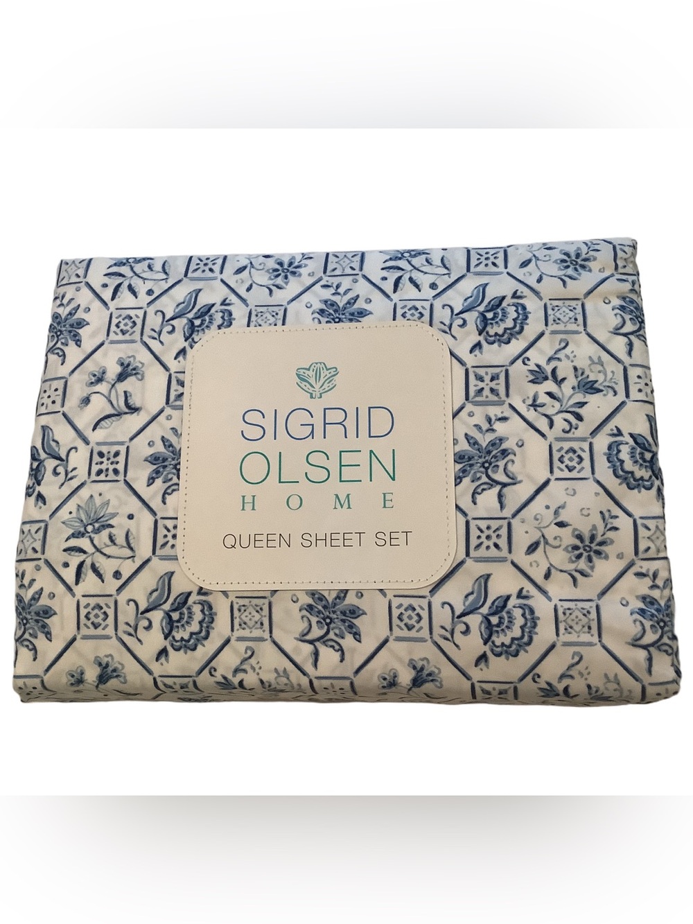 Sigrid Olsen Portugal Tile 4 Piece Queen Sheet Set New